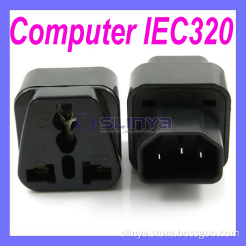 Universal Computer IEC320 Plug Travel AC Power Plug Adapter 3 Flat Pin Plugs